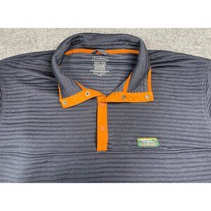 L.L.Bean Men's Slightly Fitted XXXL Reg Pullover Polyester Navy & Orange Trim